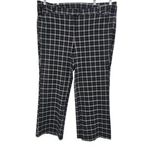 Lane Bryant Womens Black Plaid Straight Leg Pants Size 26W